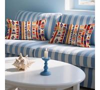 Cojines Exterior Impermeable 60x90cm 2 Piezas Funda Cojin Rectangulares Geometría Funda de Almohada Lino Cushion Covers Nacionalidad Impresión de Doble Cara Almohada Cushions,Jardin Otoño Decor,LY-903