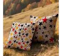 Cojines Exterior Impermeable Blanco Funda Cojin 30x30cm Lino Almohada Sofa Estrella 2 Piezas,Cuadrada Jardin Mueble Almohada Funda de,para Primavera Verano Patio Decor,con Cremallera Invisible AU-326