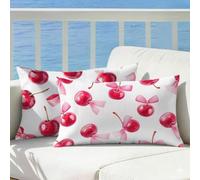 Cojines Exterior Impermeable Cereza, Arco Funda Cojin 40x70 Juego de 2 Lino Funda de Almohada Rectangulares Impresión Doble Cara con Cremallera Invisible para Sofás Jardín Salón Gifts for Women,Cod157