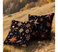 Cojines Exterior Impermeable Color Funda Cojin 80x80cm Grandes Lino Almohada Sofa Estrella 2 Piezas,Cuadrada Jardin Mueble Almohada Funda de,para Verano Patio Decor,con Cremallera Invisible AU-337