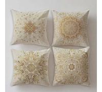 Cojines Exterior Impermeable Datura Funda Cojin 60x60cm Muebles de Jardin Impresin de Doble Cara Lino Grandes Funda Almohada Color crema Juego de 4,Primavera Verano Cojines Dormitorio Decorativas S778