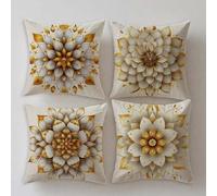 Cojines Exterior Impermeable Datura Funda Cojin 70x70cm Muebles de Jardin Impresin de Doble Cara Lino Grandes Funda Almohada Bohemia Juego de 4,Primavera Verano Cojines Dormitorio Decorativas S732