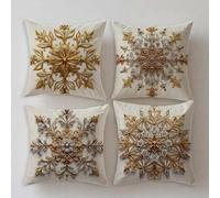 Cojines Exterior Impermeable Dorado Funda Cojin 80x80cm Muebles de Jardin Impresin de Doble Cara Lino Grandes Funda Almohada Bohemia Juego de 4,Primavera Verano Cojines Dormitorio Decorativas S638