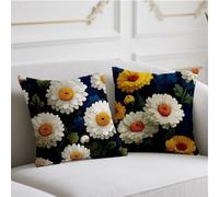 Cojines Exterior Impermeable Funda Cojin 40x40cm Juego de 2 Cojin Sofa Flor Fundas Cojines Azul Funda de Almohada Impresión de Doble Lado Pillow Patio Balcón Invierno Halloween Otoño Decoración wj-439