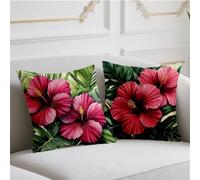 Cojines Exterior Impermeable Funda Cojin 40x40cm Juego de 2 Cojin Sofa Flor Fundas Cojines Verde Funda de Almohada Impresión de Doble Lado Pillow para Balcón Invierno Halloween Otoño Decoración wj-449