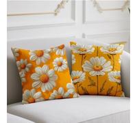 Cojines Exterior Impermeable Funda Cojin 45x45cm Juego de 2 Cojin Sofa Flor Fundas Cojines Amarillo Funda de Almohada Impresión de Doble Lado Pillow para Patio Balcón Halloween Otoño Decoración wj-418