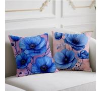 Cojines Exterior Impermeable Funda Cojin 55x55cm Juego de 2 Cojin Sofa Flor Fundas Cojines Rosa Funda de Almohada Impresión de Doble Lado Pillow Patio Balcón Invierno Halloween Otoño Decoración wj-378