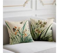 Cojines Exterior Impermeable Funda Cojin 60x60cm Juego de 2 Cojin Sofa Flor Fundas Cojines Mariposa Funda de Almohada Impresión de Doble Lado Pillow para Patio Balcón Halloween Otoño Decoración wj-399