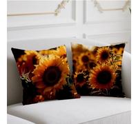 Cojines Exterior Impermeable Funda Cojin 65x65cm Juego de 2 Cojin Sofa Amarillo Fundas Cojines Girasol Funda de Almohada Impresión de Doble Lado Pillow Patio Invierno Halloween Otoño Decoración wj-473