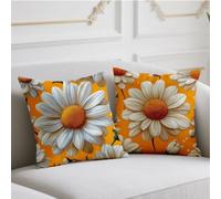 Cojines Exterior Impermeable Funda Cojin 65x65cm Juego de 2 Cojin Sofa Flor Fundas Cojines Amarillo Funda de Almohada Impresión de Doble Lado Pillow para Patio Balcón Halloween Otoño Decoración wj-420