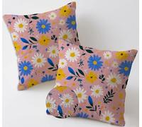 Cojines Exterior Impermeable Lila Grandes Fundas Cojines 80x80 cm Impermeable Lino Almohada Juego de 2 Flores Cojin Cojín Lumbar Decorativos para Garden Terraza Verano Fall Decorativos, Regalo C-248