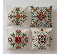 Cojines Exterior Impermeable Piedra Turquesa Funda Cojin 80x80cm Muebles de Jardin Impresin de Doble Cara Lino Grandes Funda Almohada Bohemia Juego de 4,Primavera Verano Dormitorio Decorativas S687