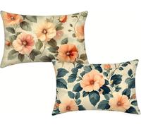Cojines Exterior Impermeable, Planta Fundas Cojines 40x70, Juego de 2 Funda Almohada Color Mostaza, Lino Funda Cojin 40x70, Rectangular Pillow Case, Cojin Sofa con Cremallera Oculta, m-913