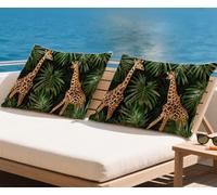 Cojines Exterior Impermeable Verano Funda Cojin 40x70 cm Planta de Lino Funda Almohada Animal Cojine para Sofa Oculta Cremallera Cojine para Sofá Silla Dormitorio Decoración Sof (Juego de 2) qq-221