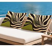 Cojines Exterior Impermeable Verano Funda Cojin 40x80 cm Abstracto de Terciopelo Funda Almohada Raya Cojine para Sofa Oculta Cremallera Cojine para Sofá Silla Dormitorio Sof (Juego de 2) qq-261
