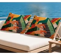 Cojines Exterior Impermeable Verano Funda Cojin 50x90 cm Arte de Terciopelo Funda Almohada Pintada Cojine para Sofa Cojine para Sofá Silla Dormitorio Decoración Oficina Sof (Juego de 2) qq -189