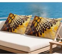 Cojines Exterior Impermeable Verano Funda Cojin 60x90 cm Oro de Lino Funda Almohada ala Cojine para Sofa Oculta Cremallera Cojine para Sofá Silla Dormitorio Decoración Oficina Sof (Juego de 2) q-627
