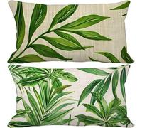 Cojines Exterior Impermeable, Verde Funda Cojin 40 x 70 cmJuego de 2, Suave Fundas Cojines para Sofa nórdico Patrón Diseño para Dormitorio Sofa Terraza Balcón Jardin Decorativos Regalos (Verde) m-7009