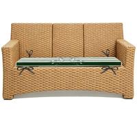 Cojines Exterior para Muebles de Ratan Repuesto de Sala Palets Terraza Jardín Sofá Silla, 5cm Cojin para Banco Exterior Impermeable 80% Rayas de Baul Madera(Verde Oscuro Blanco,60x50 cm 24x20 in)