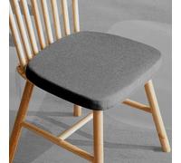 Cojines gruesos y antideslizantes para silla de comedor de lino y algodón con lazos, en forma de U, para casa, oficina, patio, jardín, color gris oscuro, 4 pulgadas de grosor, 40 x 38 cm