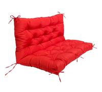 Cojines impermeables de exterior para muebles de patio, cojines de asiento y respaldo de 4 pulgadas de grosor, para todo tipo de clima con lazos, sofá biplaza y cojines de columpio de poliéster rojo