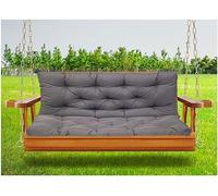 Cojines impermeables para columpio de jardín para banco de 2 a 3 personas, asiento y respaldo de repuesto gris oscuro para muebles de patio al aire libre, 39.4 x 39.4 pulgadas