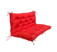 Cojines Impermeables para Columpio De Patio De 2 A 3 Plazas, Cojines Impermeables para Muebles De Exterior con Respaldo Y Lazos para Muebles De Jardín Y Patio.,Bright Red,120x100x10 cm