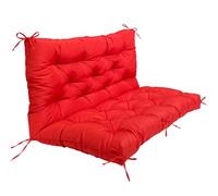 Cojines Impermeables para Columpio De Patio De 2 A 3 Plazas, Cojines Impermeables para Muebles De Exterior con Respaldo Y Lazos para Muebles De Jardín Y Patio.,Bright Red,150x100x10 cm