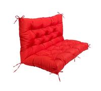 Cojines Impermeables para Columpio De Patio De 2 A 3 Plazas, Cojines Impermeables para Muebles De Exterior con Respaldo Y Lazos para Muebles De Jardín Y Patio.,Bright Red,100x100x10 cm