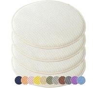 Cojines para Asiento de Silla de Comedor 4 Piezas: 40 cm/16 Pulgadas Cojín de Taburete Redondo con Correas y partículas Antideslizantes, con un Tacto Delicado y Suave, Disponible en una vari