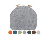 Cojines para asientos, 1 Uds cojines de asiento lavables for sillas cocina, almohadillas for comedor funda desmontable, cojín duradero con diseño, uso en todas las estaciones(Grey)