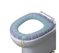 Cojines para el asiento del inodoro, Funda de asiento de inodoro con asa, lavable, color rosa, verde, azul y gris, 1 unidad, 30 cm de diámetro.(Green (With Handle))