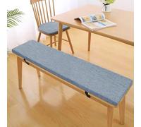 Cojines para muebles de jardín, 180 x 45 x 3 cm / 70.9x17.7x1.2in, cojín para asiento de banco, lino, relleno de esponja de alta densidad, funda de cojín extraíble y lavable, antideslizante