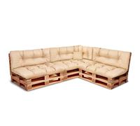 Cojines para palets resistente a las condiciones climáticas - set de 3 cojines de asiento 120x80cm + respaldo 120x40 y 60x40 40x40 - cojin palet relleno de espuma granulada - a la terraza del jardín