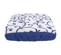 Cojines para silla con banda elástica y relleno de espuma, fundas de silla de algodón con fantasía floral (4, azul, 40 x 40 cm)