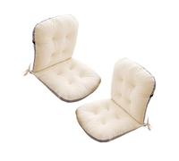 Cojines para Silla con Respaldo Bajo, Cojines Gruesos y Suaves para Silla con Respaldo, Cojines para Respaldo con Correas, Cojines Tapizados para Silla de Jardín para Cocina Al Aire Libre(Beige,2 pack