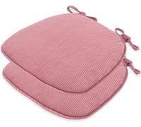 Cojines para Silla de Exterior e Interior con Lazos, Almohadillas Antideslizantes para Asiento, Juego de Cojines semicirculares para el hogar, jardín, Oficina, Comedor, 4 Piezas