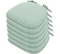 Cojines para Silla de Exterior e Interior con Lazos, Almohadillas Antideslizantes para Asiento, Juego de Cojines semicirculares para el hogar, jardín, Oficina, Comedor, 4 Piezas