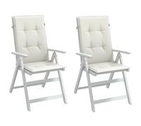 Cojines para silla de respaldo alto vidaXL (2 unidades), color crema jaspeado, 47,2 x 19,7 x 1,6 cm, tela