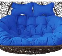 Cojines para silla hamaca de exterior con marco de soporte, cojín doble para colgar columpio, 150 x 110 cm, ideal para máxima relajación y comodidad en el patio, jardín o porche