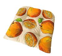 Cojines para Sillas con Corbatas Cojines de Lino con Estampado de Frutas para Asientos de Sillas Cuadrados Acolchados Gruesos para Piso Dhogar Patio Jardín U Oficina (40X40X6cm Mandarina)