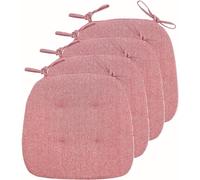 Cojines Para Sillas De Cocina Con Lazos,cojines Para Sillas Para Sillas De Comedor 43x41cm,cojines Para Sillas De Doble Cara Para Comedor,cojines De Asiento Antidesli(Size:Pack of 4,Color:rojo)