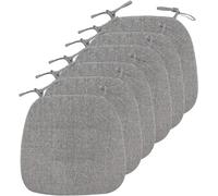Cojines Para Sillas De Cocina Con Lazos,cojines Para Sillas Para Sillas De Comedor 43x41cm,cojines Para Sillas De Doble Cara Para Comedor,cojines De Asiento Antidesli(Size:Pack of 6,Color:gris oscuro)