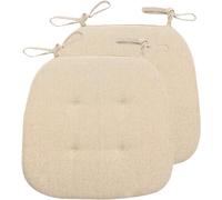 Cojines Para Sillas De Cocina Con Lazos,cojines Para Sillas Para Sillas De Comedor 43x41cm,cojines Para Sillas De Doble Cara Para Comedor,cojines De Asiento Antideslizantes(Size:Pack of 2,Color:Beige)