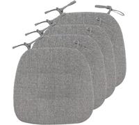 Cojines Para Sillas De Cocina Con Lazos,cojines Para Sillas Para Sillas De Comedor 43x41cm,cojines Para Sillas De Doble Cara Para Comedor,cojines De Asiento Antidesli(Size:Pack of 4,Color:gris oscuro)
