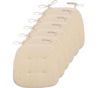 Cojines Para Sillas De Cocina Con Lazos,cojines Para Sillas Para Sillas De Comedor 43x41cm,cojines Para Sillas De Doble Cara Para Comedor,cojines De Asiento Antideslizantes(Size:Pack of 6,Color:Beige)