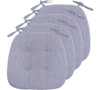 Cojines Para Sillas De Cocina Con Lazos,cojines Para Sillas Para Sillas De Comedor 43x41cm,cojines Para Sillas De Doble Cara Para Comedor,cojines De Asiento Antidesli(Size:Pack of 4,Color:azul)