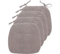 Cojines Para Sillas De Cocina Con Lazos,cojines Para Sillas Para Sillas De Comedor 43x41cm,cojines Para Sillas De Doble Cara Para Comedor,cojines De Asiento Antidesli(Size:Pack of 4,Color:Color café)
