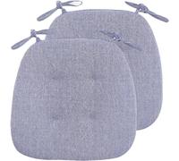 Cojines Para Sillas De Cocina Con Lazos,cojines Para Sillas Para Sillas De Comedor 43x41cm,cojines Para Sillas De Doble Cara Para Comedor,cojines De Asiento Antidesli(Size:Pack of 2,Color:azul)