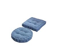 Cojines para sillas de comedor 1 cojín de suelo cuadrado redondo grande for silla meditación, asiento grueso, puf terciopelo con mechones(Color 1,Round 40cm)